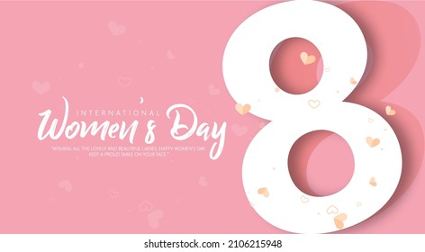 International Womens Day March 8, Concept In Flat Design