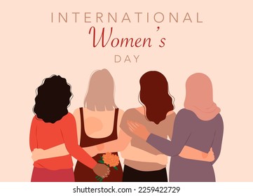 International Women's Day. March 8. Support for women. Vector graphics