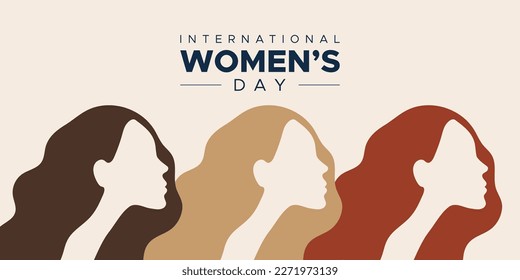 International Women's Day. March 8. Profile portraits women. #EmbraceEquity. Vector illustration, flat design