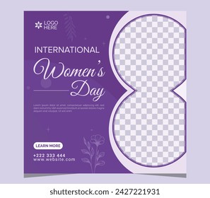 International women's day March 8 
 social media post  ,celebration , sale banner, web banner, Instagram story template.