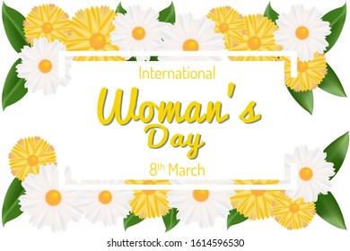 International Women's Day. March 8th greeting card. Vector illustration background