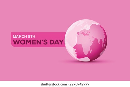 International Women's Day - March 8th - a global holiday celebrated annually, women's rights movement - reproductive rights, vector flyer brochure, poster, banner design template