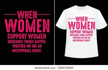 International women's Day (March 8th) design for t-shirt, bags, mugs, stickers, banner, poster, icon, logo etc. Fully Editable Print Ready Template - Vector.