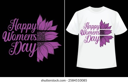 International women's Day (March 8th) design for t-shirt, bags, mugs, stickers, banner, poster, icon, logo etc. Fully Editable Print Ready Template - Vector.