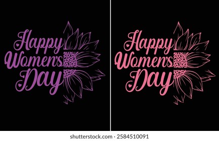 International women's Day (March 8th) design for t-shirt, bags, mugs, stickers, banner, poster, icon, logo etc. Fully Editable Print Ready Template - Vector.