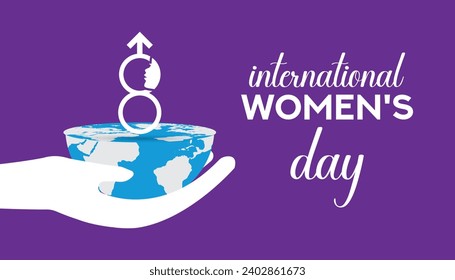international women's day is observed every year in March, Holiday, poster, card and background vector illustration design. 