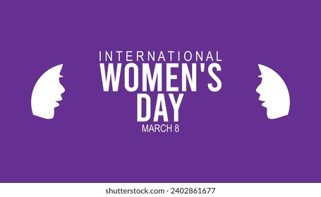 international women's day is observed every year in March, Holiday, poster, card and background vector illustration design. 