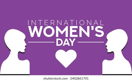 international women's day is observed every year in March, Holiday, poster, card and background vector illustration design. 