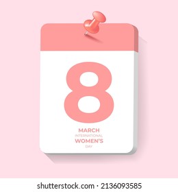 International women's day in paper note.