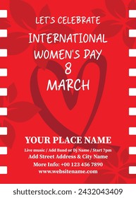 International Women's day party poster  flyer social media post design