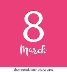 International Women's day pink background. Happy Women's Day design template
