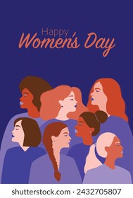 International Women's Day Postcard Vector