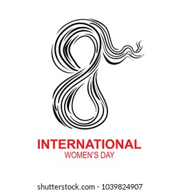 International women's day poster. 8 number illustration. Happy Mother's Day. Eps10 vector illustration with place for your text.