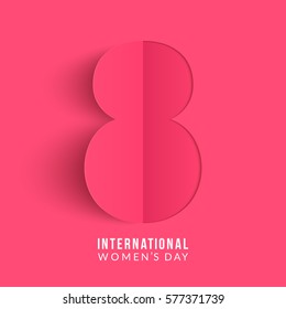 International women's day poster. 8 number origami design. Happy Mother's Day. Eps10 vector illustration with place for your text.