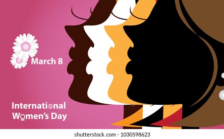 International Women's Day poster, card, women's event