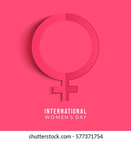 International women's day poster. Female sign. Origami design template. Happy Mother's Day. Eps10 vector illustration with place for your text.