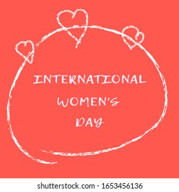 
International Women's Day Poster. Sign of a woman. Design template. Happy Mother's Day. EPS10 vector illustration with place for your text.