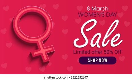 International women's day poster. Woman sign. Origami design template. Happy Mother's Day, greeting card. Banner,  Postcard on March 8. Eps10 vector illustration with place for your text. - Vector
