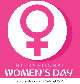
International women's day poster. Woman sign. Origami design,8 March logo vector design with international women's day background