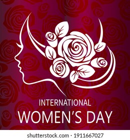 International women's day poster. Woman sign. Origami design template. Happy Mother's Day.