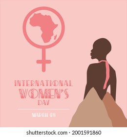International women's day poster. Woman sign.Greeting card for Happy Women's Day with elegant hand drawn calligraphy. Vector illustration.