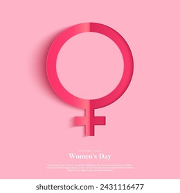 International women's day poster. Woman sign. Origami design template. Happy Mother's Day. Eps10 vector illustration with place for your text.