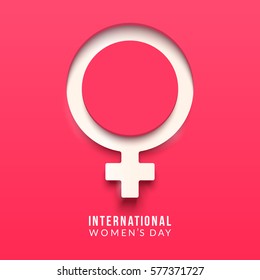 International women's day poster. Woman sign. Origami design template. Happy Mother's Day. Eps10 vector illustration with place for your text.