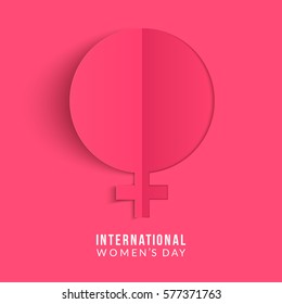 International women's day poster. Woman sign. Origami design template. Happy Mother's Day. Eps10 vector illustration with place for your text.