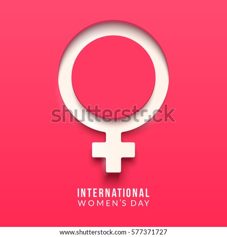 International women's day poster. Woman sign. Origami design template. Happy Mother's Day. Eps10 vector illustration with place for your text.