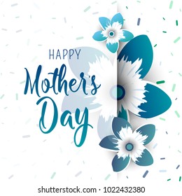 International women's day sale poster. Color flowers in style paper cut. Trendy Design Template. 
