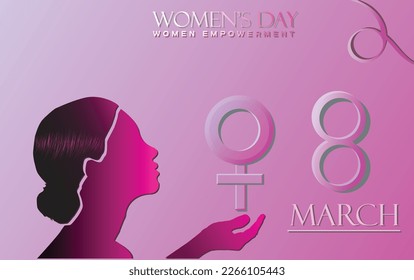 International Women's Day showing women empowerment for 8th march.