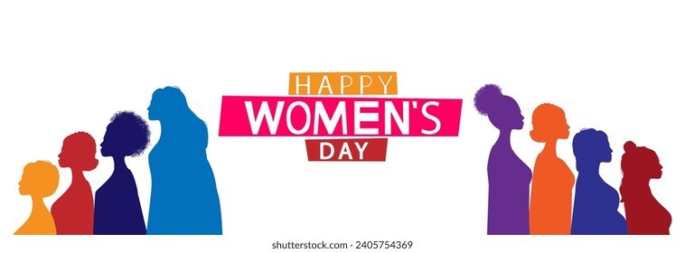 International women's day, silhouette of women.
