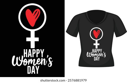 International Women's Day slogan hand drawn quote typography graphic t-shirt design with vector illustration. Lettering print ready for card, sticker, poster, advertising, banners