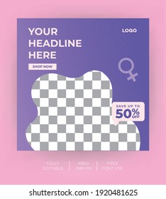 International women's day social media template