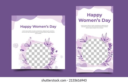 International women's day social media post and story template