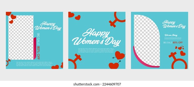 International women's day social media post template. - Shutterstock ID 2244609707
