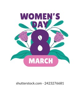 International Women's Day Sticker. Happy Women's Day Sticker. March 8th. Cartoon Vector illustration design for Sticker, Label. happy women day Sticker.