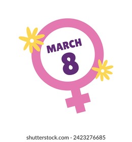 International Women's Day Sticker. Happy Women's Day Sticker. March 8th. Cartoon Vector illustration design for Sticker, Label. happy women day Sticker.