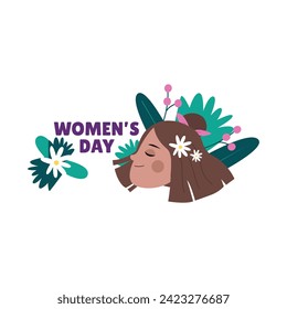 International Women's Day Sticker. Happy Women's Day Sticker. March 8th. Cartoon Vector illustration design for Sticker, Label. happy women day Sticker.