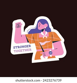 International Women's Day Sticker. Happy Women's Day Sticker. March 8th. Cartoon Vector illustration design for Sticker, Label. happy women day Sticker.