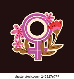 International Women's Day Sticker. Happy Women's Day Sticker. March 8th. Cartoon Vector illustration design for Sticker, Label. happy women day Sticker.