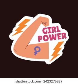 International Women's Day Sticker. Happy Women's Day Sticker. March 8th. Cartoon Vector illustration design for Sticker, Label. happy women day Sticker.
