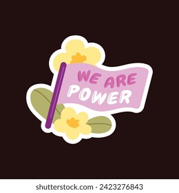 Etiqueta del Día Internacional de la Mujer. Feliz Día de la Mujer. 8 de marzo. Diseño de ilustración de vectores de dibujos animados para Sticker, Label. feliz día de la mujer Sticker.