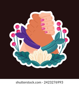 International Women's Day Sticker. Happy Women's Day Sticker. March 8th. Cartoon Vector illustration design for Sticker, Label. happy women day Sticker.