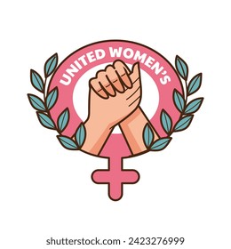 International Women's Day Sticker. Happy Women's Day Sticker. March 8th. Cartoon Vector illustration design for Sticker, Label. happy women day Sticker.