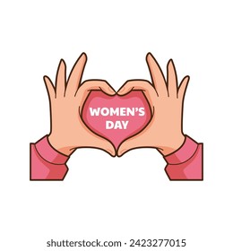 International Women's Day Sticker. Happy Women's Day Sticker. March 8th. Cartoon Vector illustration design for Sticker, Label. happy women day Sticker.