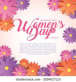 International Women's Day template design or copy sapce. 8 march vector illustration.