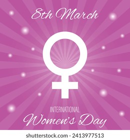 International Women's Day template for Social Media Post, Card, Banner. Female gender sign. Vector illustration