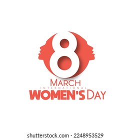 International Womens Day, with Text 8 March 