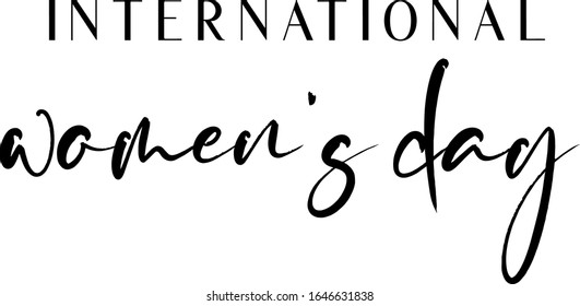 International women's day text vector written with a modern typography.